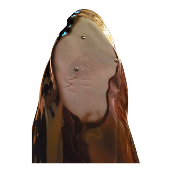 Vtg Art Pottery Large Brown Cornucopia Fall Thanksgiving Planter Hobbiest 1983 - Picture 5 of 6